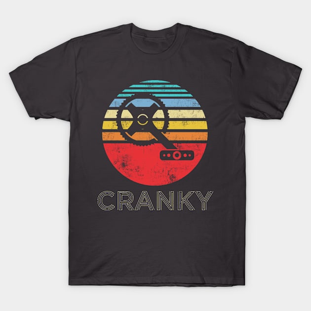 Bicycle Cranky Retro Distressed Gift For Cycling Lovers Fans T-Shirt by missalona